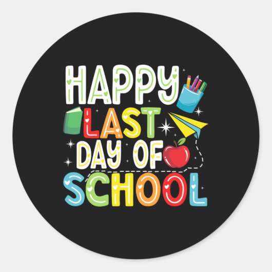 ハッピーラストデイオブスクール先生キッズボーイズガールズG ラウンドシール (正面)