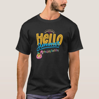 ハッピーラストデイオブスクール先生学生ハローサム Tシャツ