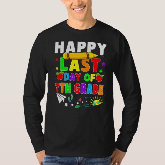 ハッピーラストデイ・オブ7年生先生学生数 Tシャツ (正面)