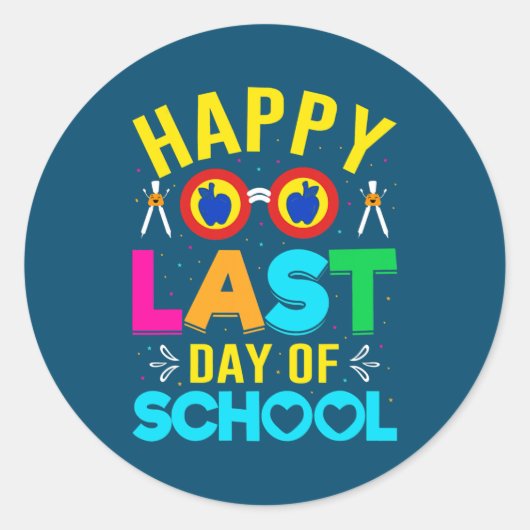 ハッピーラストデイ・オブ・スクールキッズ先生生 ラウンドシール (正面)