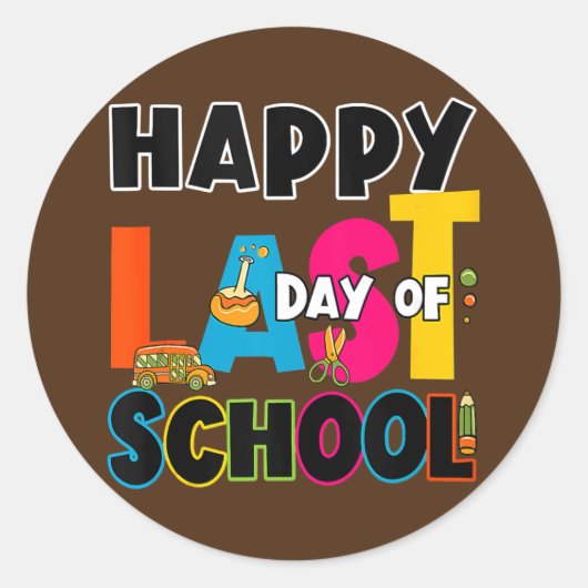 ハッピーラストデイ・オブ・スクールキッズ先生生 ラウンドシール (正面)