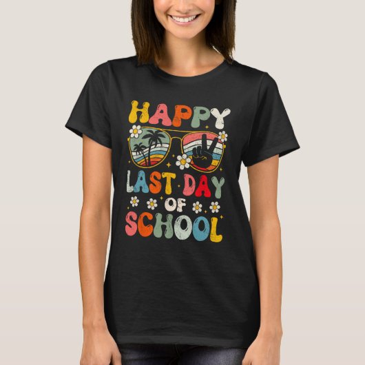 ハッピーラストデイ・オブ・スクール夏先生少年少女 Tシャツ (正面)