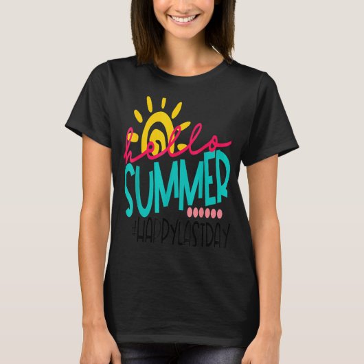 ハッピーラストデイ・オブ・スクール・キッズ先生大学院生 Tシャツ (正面)