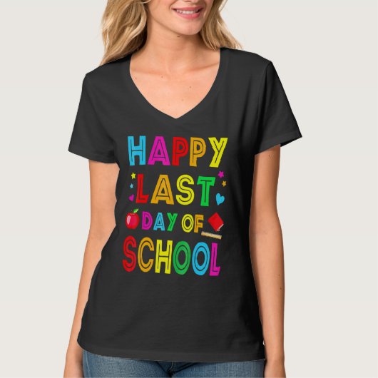 ハッピーラストデイ・オブ・スクール・キッズ先生大学院生 Tシャツ (正面)