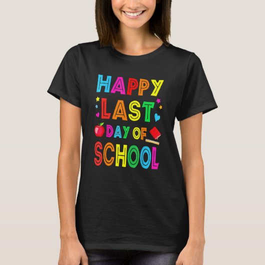 ハッピーラストデイ・オブ・スクール・キッズ先生大学院生 Tシャツ (正面)