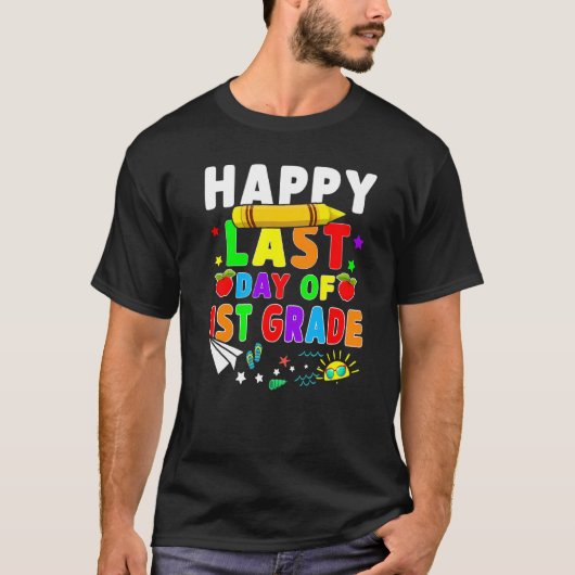 ハッピーラストデイ・オブ・1年生先生学生数 Tシャツ (正面)