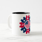 ハッピーラバーデイおもしろい ツートーンマグカップ (正面左)