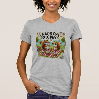 ハッピーラバーデイピクニックかわいいTシャツ Tシャツ