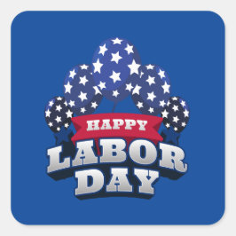 ハッピーラバーデイ赤白青スター スクエアシール