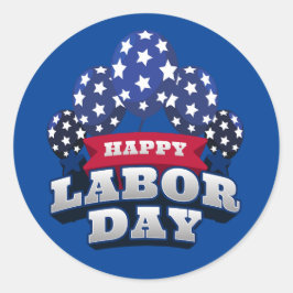 ハッピーラバーデイ赤白青スター ラウンドシール