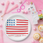 ハッピーラバー |手描きアメリカ国旗 ペーパープレート (パーティー)