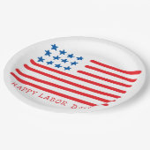 ハッピーラバー |手描きアメリカ国旗 ペーパープレート (アングル)