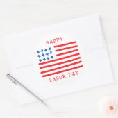 ハッピーラバー |手描きアメリカ国旗 ラウンドシール (封筒)