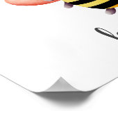 ハッピーラビットキュートビーフライングキッズナーサリー ポスター (角)