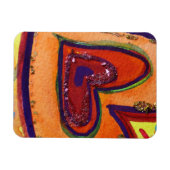 ハッピーラブハートアート感動的冷蔵庫用マグネット マグネット (横)