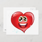 ハッピーラブハート絵文字 ポストカード (正面/裏面)