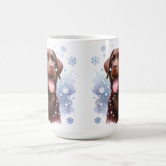 ハッピーラブラドールリトリエバーパピードッグクリスマス コーヒーマグカップ (中央)