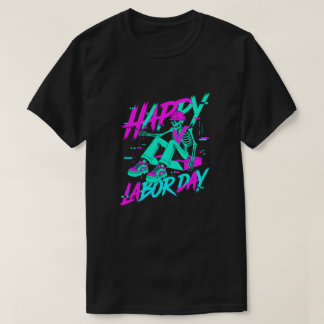 ハッピーラボーデー タイポグラフィ ユニークTシャツ デザイン Tシャツ