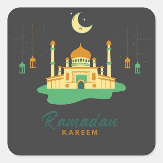 ハッピーラマダンカレムとイードムバラク2022 スクエアシール (正面)