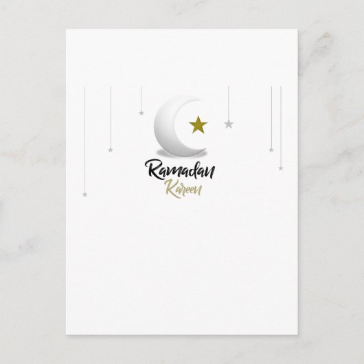 ハッピーラマダンカレムイスラームエレガント三日月のプレゼント ポストカード (正面)