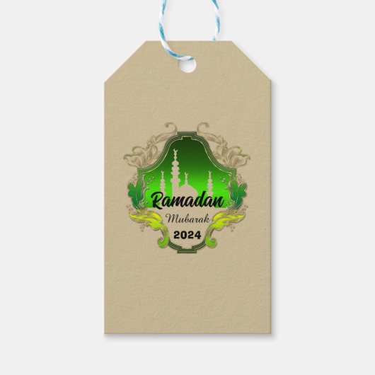 ハッピーラマダンムバラクカレムパーソナライズされた2024 ギフトタグ (正面)