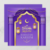 ハッピーラマダンムバラク金ゴールドクレセントパープル シーズンカード (正面/裏面)