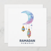 ハッピーラマダンムバラク |ラマダンカレム金ゴールドムスリム シーズンカード (正面/裏面)