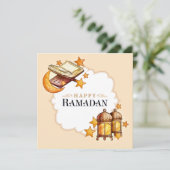 ハッピーラマダン水の色イスラム三日月、クルアーン シーズンカード (スタンド正面)