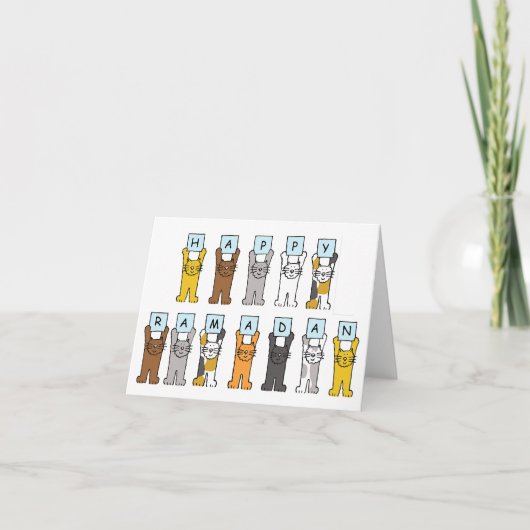 ハッピーラマダン(明るい猫漫画) カード (正面)