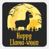 ハッピーラマーウィーンハローウィーンラマ衣装ギフト スクエアシール (正面)