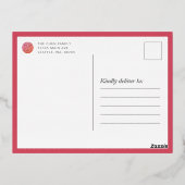 ハッピーランタン新年ドラゴンフォイルホリデー ポストカード (裏面)