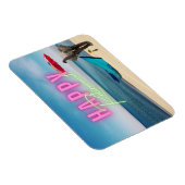 ハッピーリタイアおもしろいメント超現実的ビーチシーン マグネット (右側)