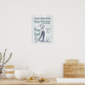 ハッピーリタイアおもしろいレトロゴルフパーティー ポスター (キッチン)