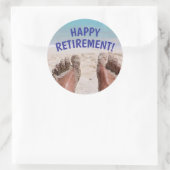 ハッピーリタイアおもしろい足オンビーチ ラウンドシール (バッグ)