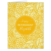 ハッピーリタイアイエローデイジーパタパーソナライズされたーン