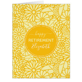 ハッピーリタイアイエローデイジーパタパーソナライズされたーン