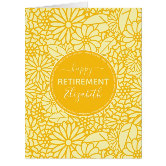 ハッピーリタイアイエローデイジーパタパーソナライズされたーン (正面)