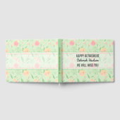 ハッピーリタイアウォーターカラーフローラルパターン ゲストブック (全面)