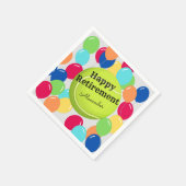 ハッピーリタイアカラフルンバルーン スタンダードカクテルナプキン (角)