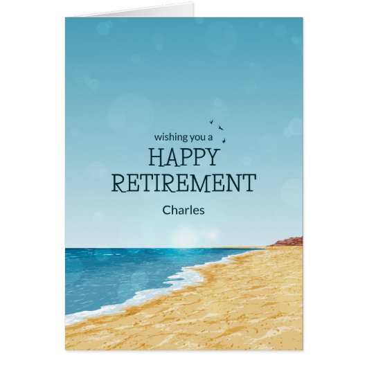 ハッピーリタイアカードとビーチ (正面)