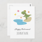 ハッピーリタイアキュートな漫画魚釣り ポストカード (正面/裏面)