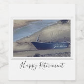 ハッピーリタイアコーンッシュ魚釣りボートビーチ ワインラベル (シングルラベル)