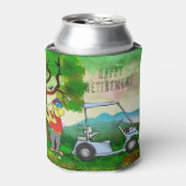 ハッピーリタイアゴルファー及びゴルフカートクーラーボックス 缶クーラー (缶正面)