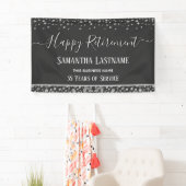 ハッピーリタイアシルバー紙吹雪バナー 横断幕 (インサイチュ)