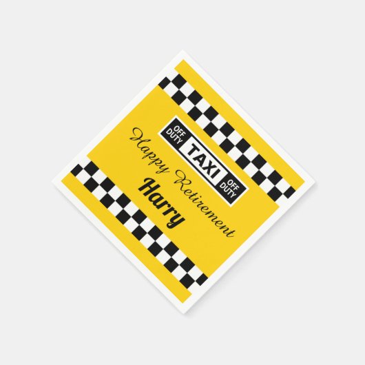 ハッピーリタイアタクシー乗務員 スタンダードカクテルナプキン (角)