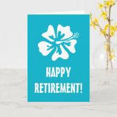 ハッピーリタイアハイビスカスフラワーグリーティングカード カード (黄色い花)