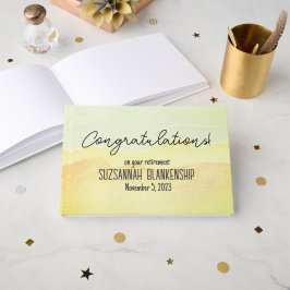 ハッピーリタイアパステルウォーターカラーカスタム ゲストブック