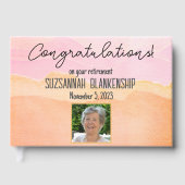 ハッピーリタイアパステルオレンジウォーターカラーカスタム ゲストブック (正面)