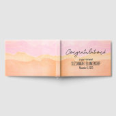 ハッピーリタイアパステルオレンジウォーターカラーカスタム ゲストブック (全面)