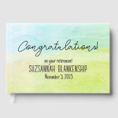 ハッピーリタイアパステルグリーンウォーターカスタムカラー ゲストブック (正面)